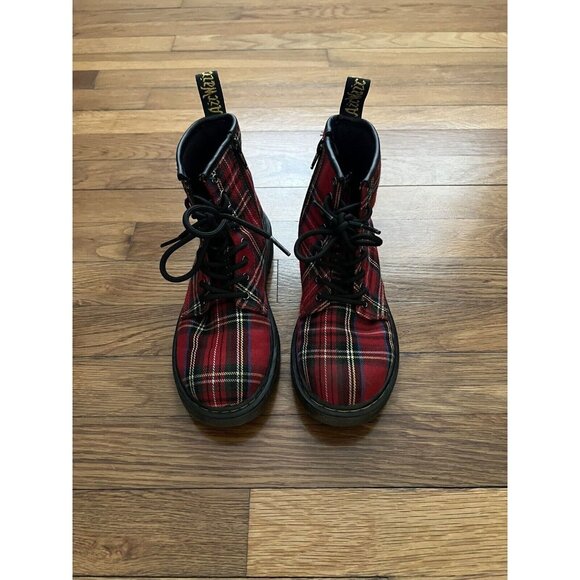Dr. Martens Other - Dr Martens Girls 1460 TARTAN J boots 8-Eye Red Plaid Size us 3 uk 2